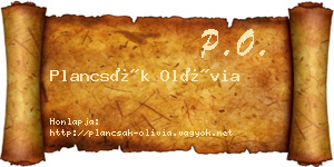 Plancsák Olívia névjegykártya